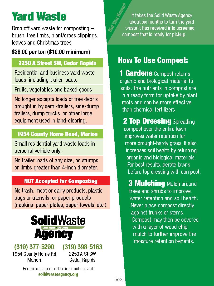 Compost information Graphic for compost instructions