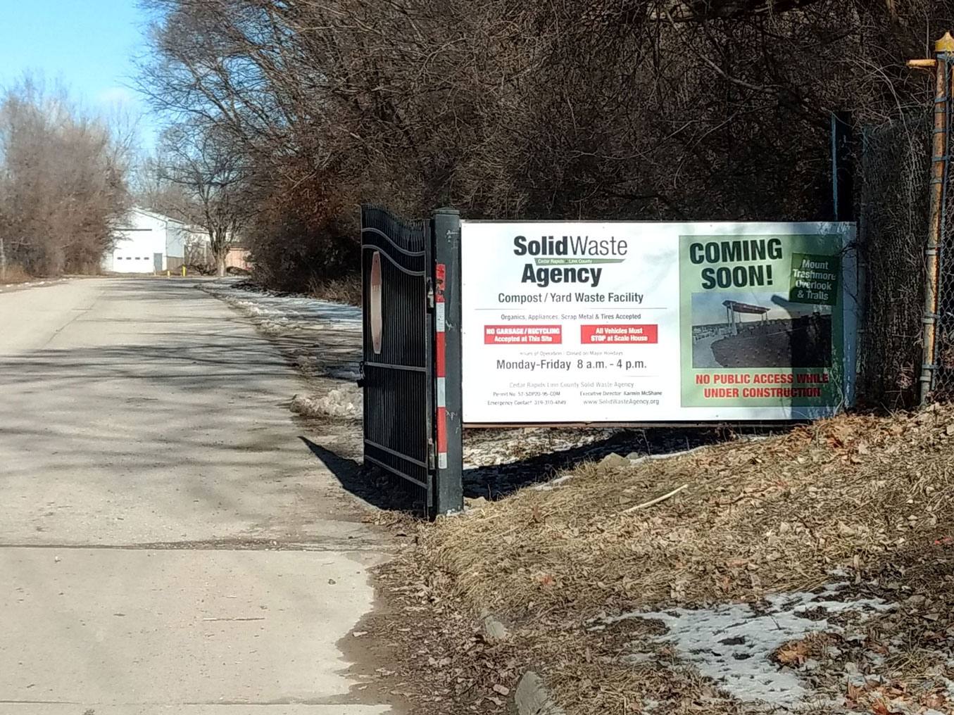 Site 1 entrance sign