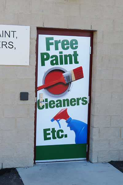 Free Paint, Clearners, Etc. Door Location