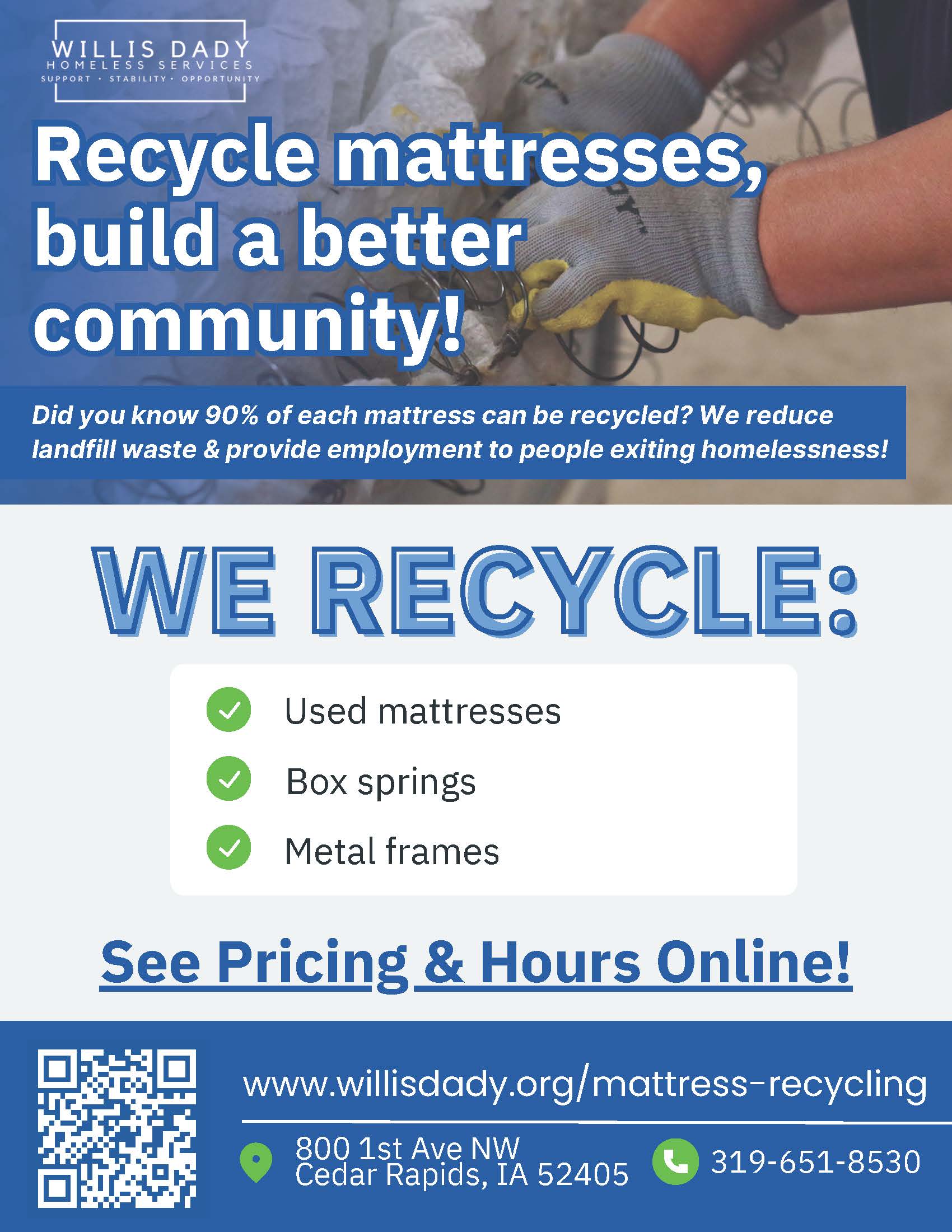 Mattress Recycling at Willis Dady flier Mattress Recycling Information for Willis Dady
