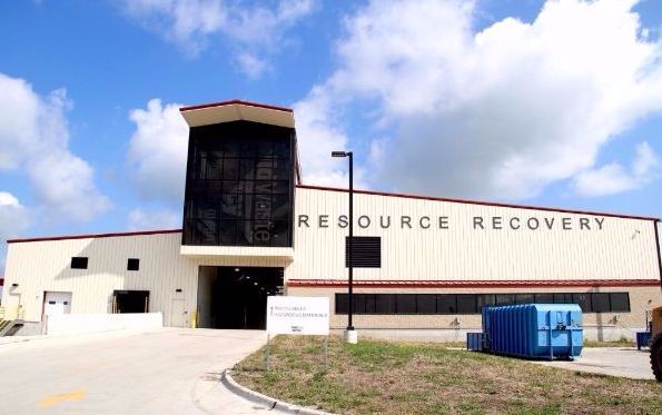 Recycling drop-off is quick and easy inside the Resource Recovery Building