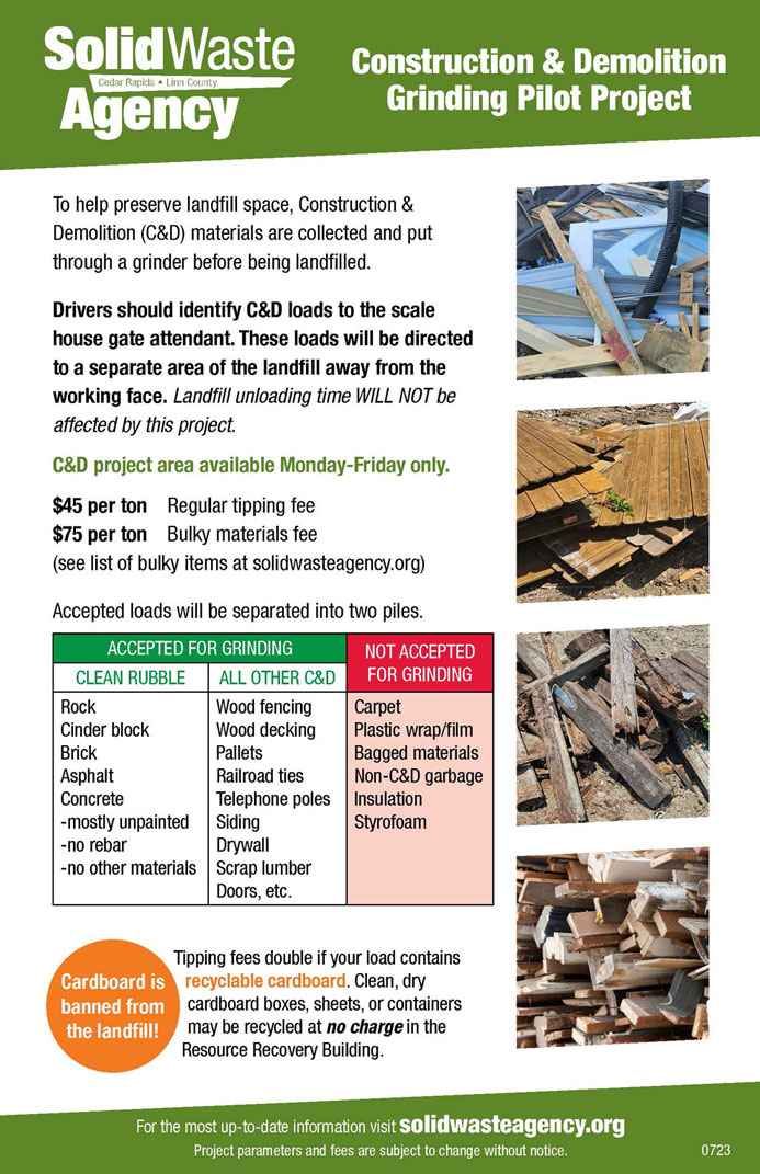 Construction & Demolition Debris disposal information
